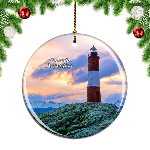 Argentina Lighthouse Ushuaia Christmas Ornament