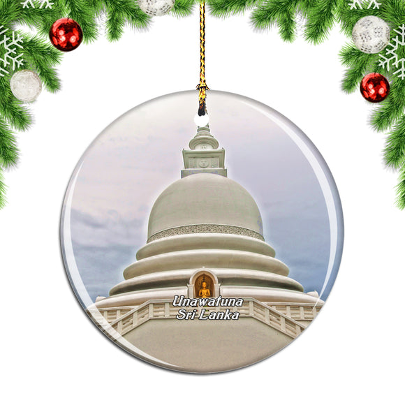 Sri Lanka Japanese Peace Pagoda Unawatuna Christmas Ornament