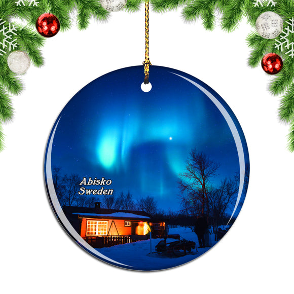 Sweden Abisko Aurora Sky Station Christmas Ornament