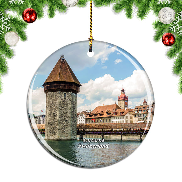 Switzerland Chapel Bridge Lucerne Christmas Ornament