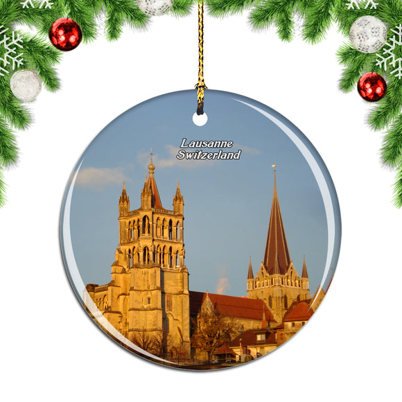 Switzerland Lausanne Cathedral Christmas Ornament