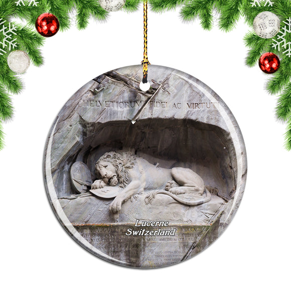 Switzerland Lion Monument Lucerne Christmas Ornament