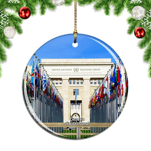 Switzerland Palace of Nations Geneva Christmas Ornament