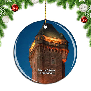 Argentina Tank Tower Mar del Plata Christmas Ornament