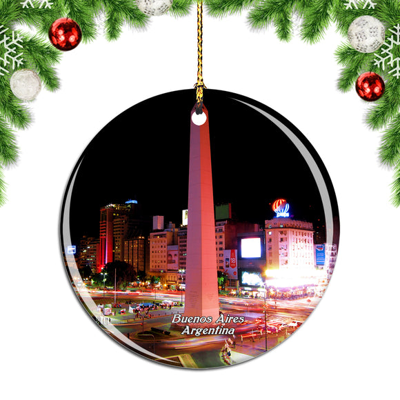 Argentina The Obelisk Buenos Aires Christmas Ornament