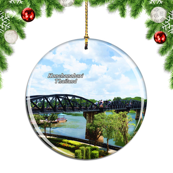 Thailand khwae River Bridge Kanchanaburi Christmas Ornament