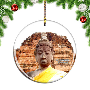 Thailand Wat Phra Mahathat Historical Park Ayutthaya Christmas Ornament