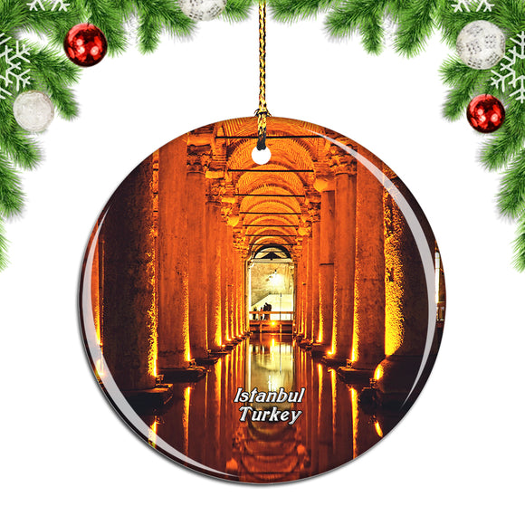 Turkey Basilica Cistern Istanbul Christmas Ornament