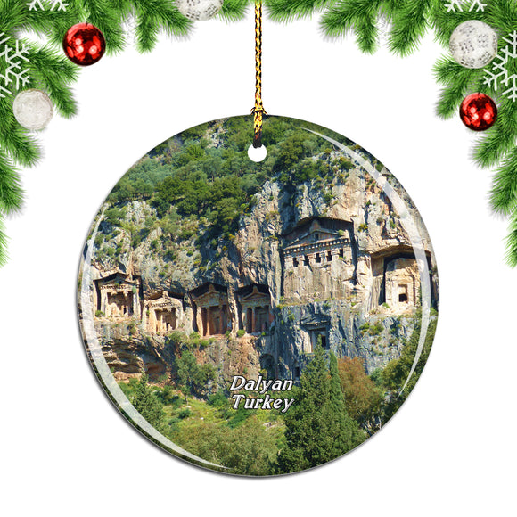 Turkey Lycian Rock Tombs Dalyan Christmas Ornament