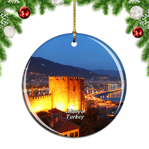 Turkey Red Tower Alanya Christmas Ornament