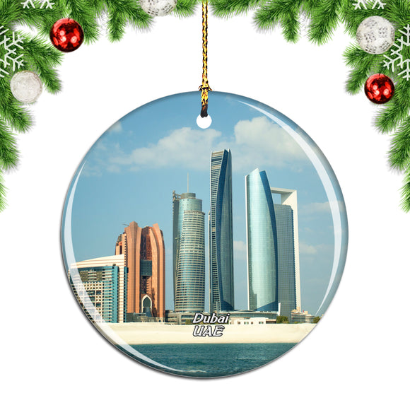 UAE Etihad Towers Abu Dhabi Christmas Ornament