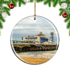 UK England Bournemouth Beach Pier Christmas Ornament