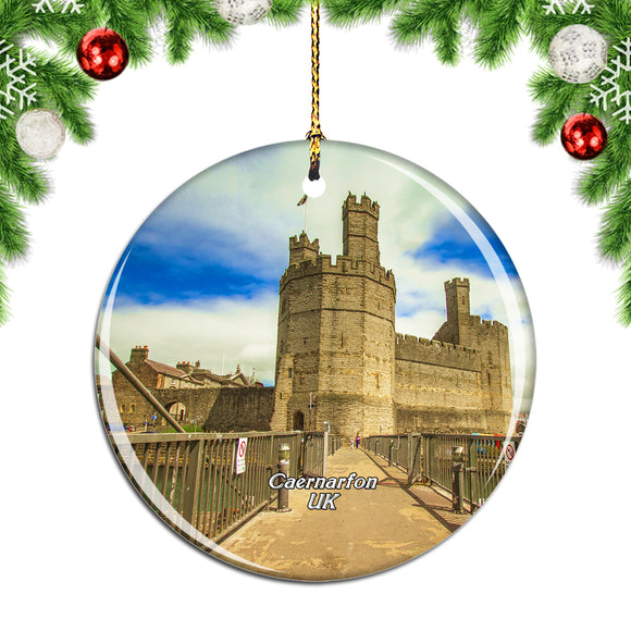 UK England Caernarfon Castle Christmas Ornament