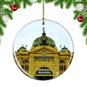 Australia Railway Station Melbourne Christmas Ornament