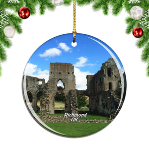 UK England Easby Abbey Richmond Christmas Ornament