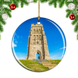 UK England Glastonbury Tor Christmas Ornament