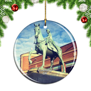 UK England Lady Godiva Statue Coventry Christmas Ornament