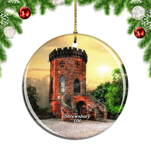 UK England Laura's Tower Shrewsbury Christmas Ornament