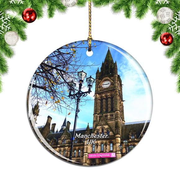 UK England Manchester Town Hall Christmas Ornament