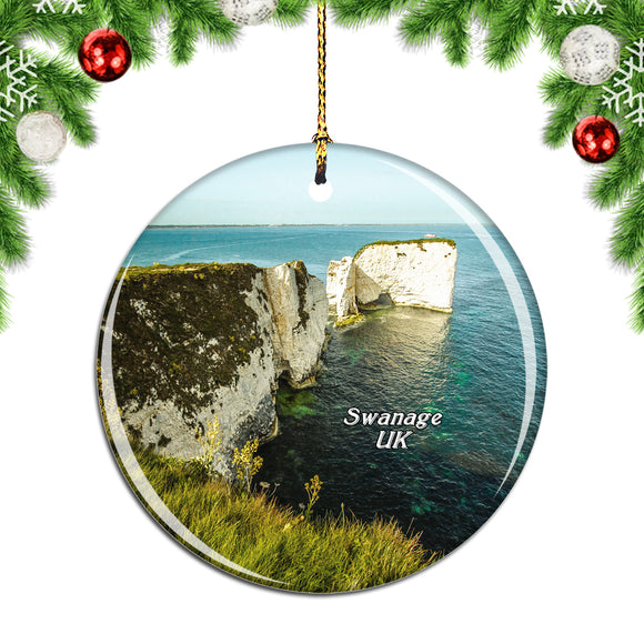 UK England Old Harry Rocks Swanage Christmas Ornament