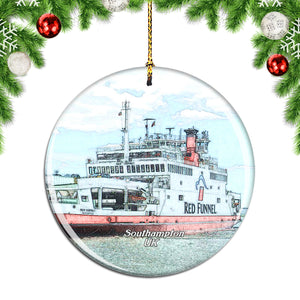 UK England Red Funnel Ferries Southampton Christmas Ornament