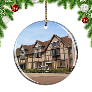 UK England Shakespeare's Birthplace Stratford-upon-Avon Christmas Ornament