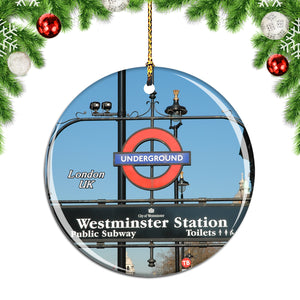 UK England Subway Underground London Christmas Ornament