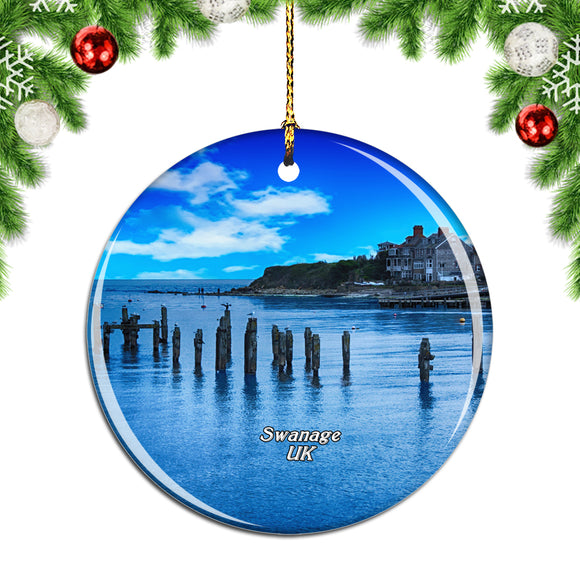 UK England Swanage Christmas Ornament