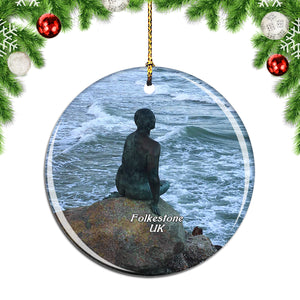 UK England The Folkestone Mermaid Christmas Ornament