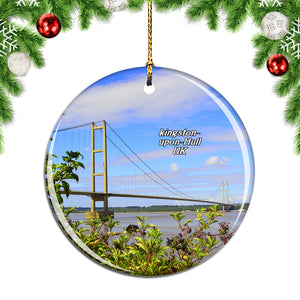 UK England The Humber Bridge Kingston-upon-Hull Christmas Ornament