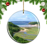 UK England Three Cliffs Bay Swansea Christmas Ornament