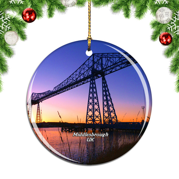 UK England Transporter Bridge Middlesbrough Christmas Ornament