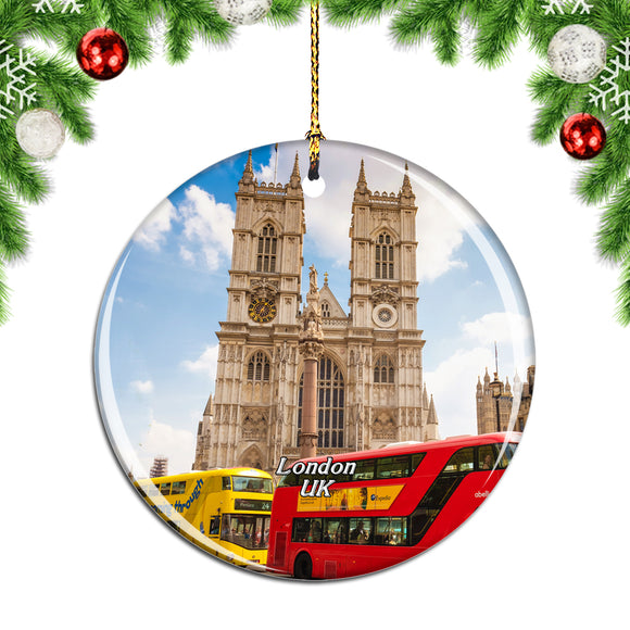 UK England Westminster Abbey London Christmas Ornament