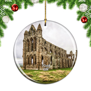 UK England Whitby Abbey York Christmas Ornament