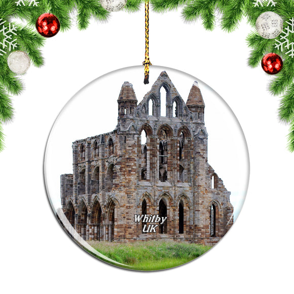 UK England Whitby Abbey Christmas Ornament