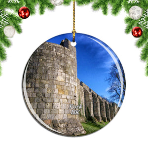 UK England York City Walls Christmas Ornament