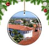 USA America Santa Barbara Christmas Ornament