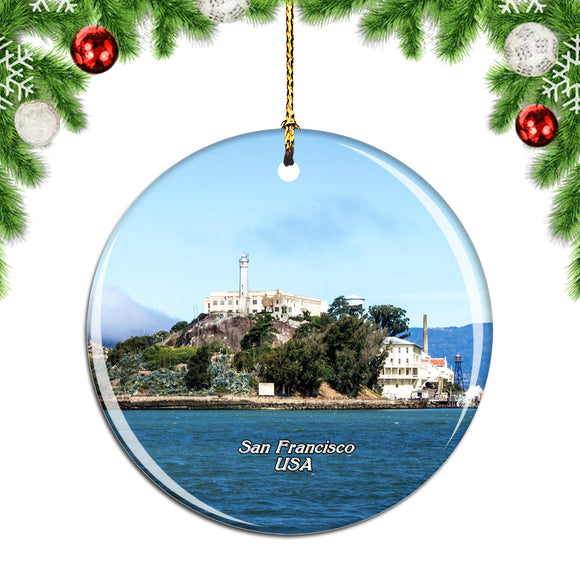 USA America Alcatraz Island San Francisco Christmas Ornament