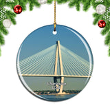 USA America Arthur Ravenel Jr. Bridge Charleston Christmas Ornament