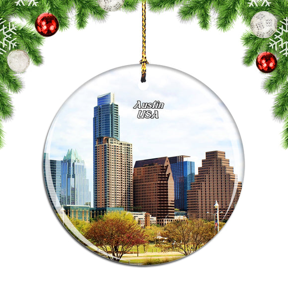 USA America Austin Christmas Ornament