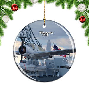 USA America Battleship North Carolina Wilmington Christmas Ornament