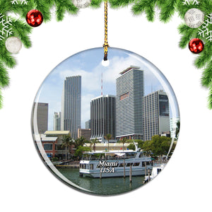 USA America Bayside Marketplace Miami Christmas Ornament