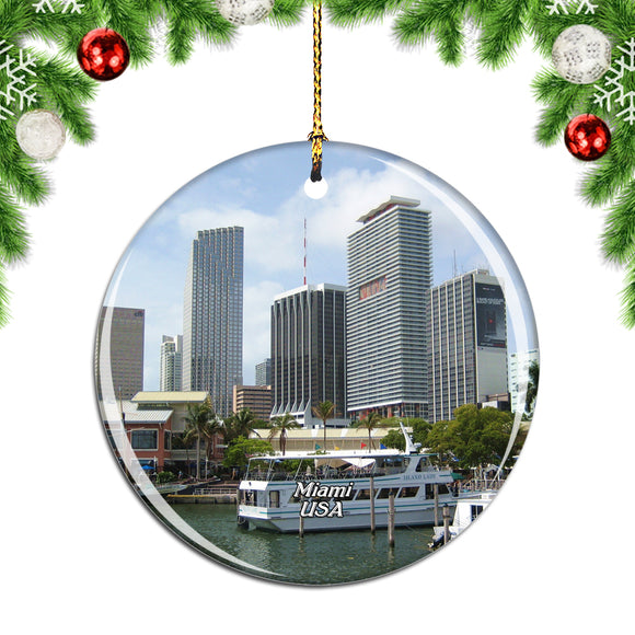 USA America Bayside Marketplace Miami Christmas Ornament