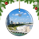 USA America Beach Miami Christmas Ornament