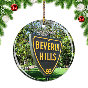 USA America Beverly Hills Los Angeles Christmas Ornament