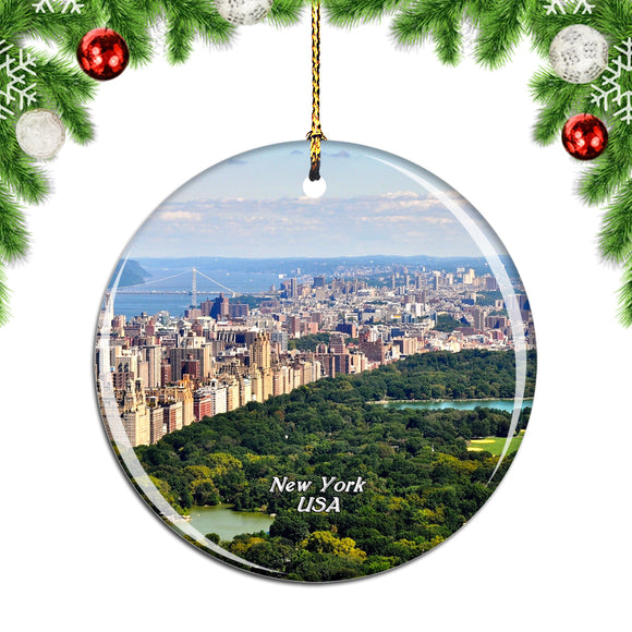 USA America Central Park New York Christmas Ornament