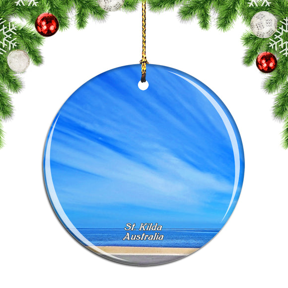 Australia St. Kilda Beach Christmas Ornament