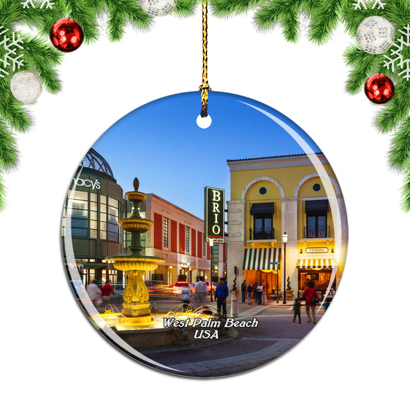 USA America CityPlace West Palm Beach Christmas Ornament