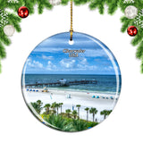 USA America Clearwater Beach Christmas Ornament