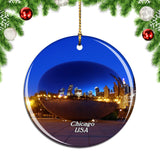 USA America Cloud Gate¡¢Millennium Park Chicago Christmas Ornament